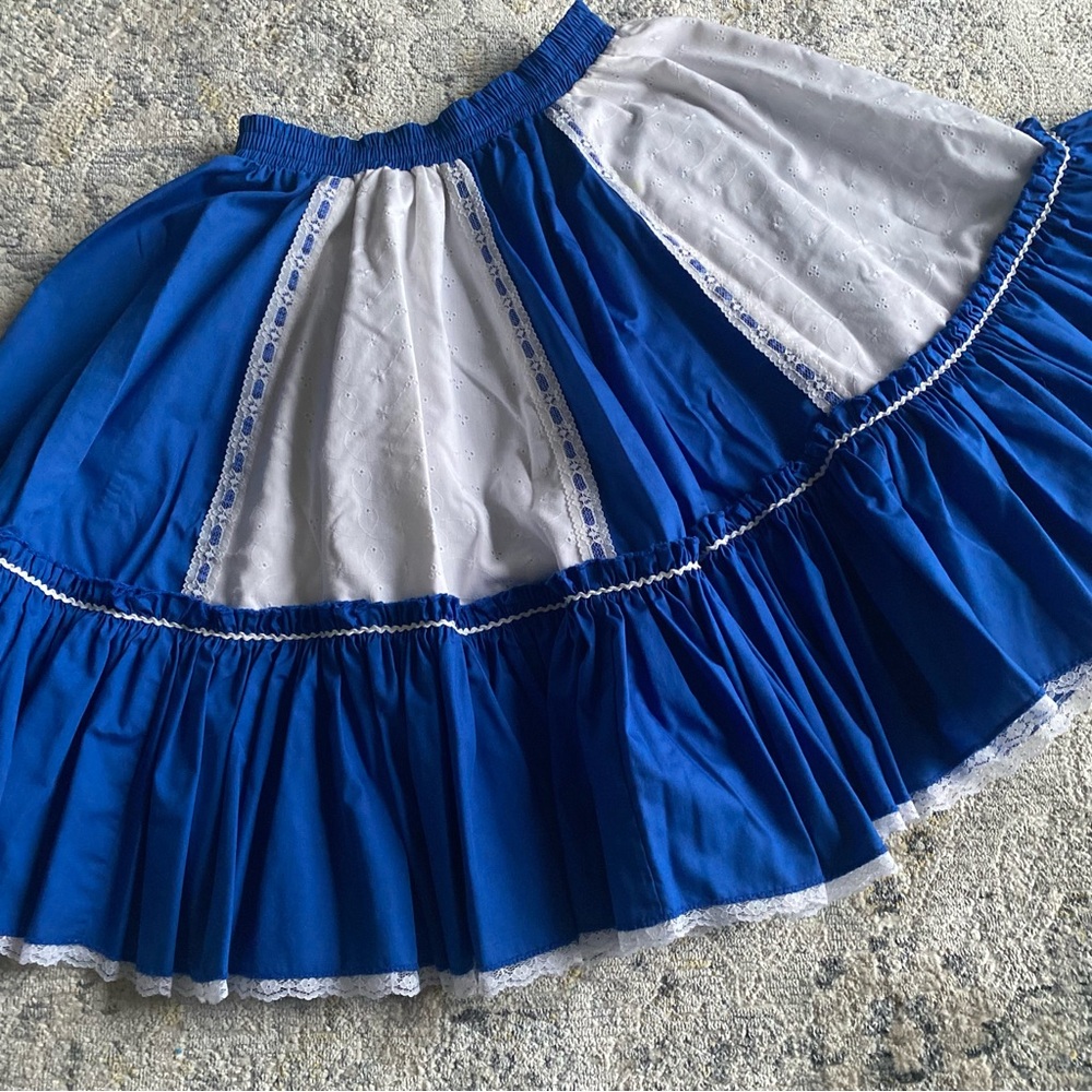 Blue & White Vintage Western Skirt - Picture 2 of 5